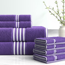 Purple striped online towels